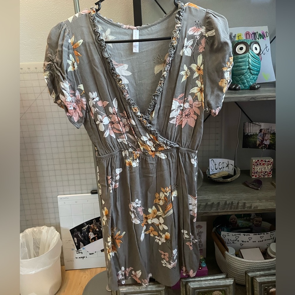 Grey floral dress